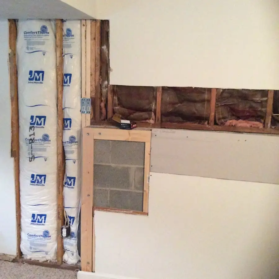 Wall insulation replacement during Structural Drying in Middlebury